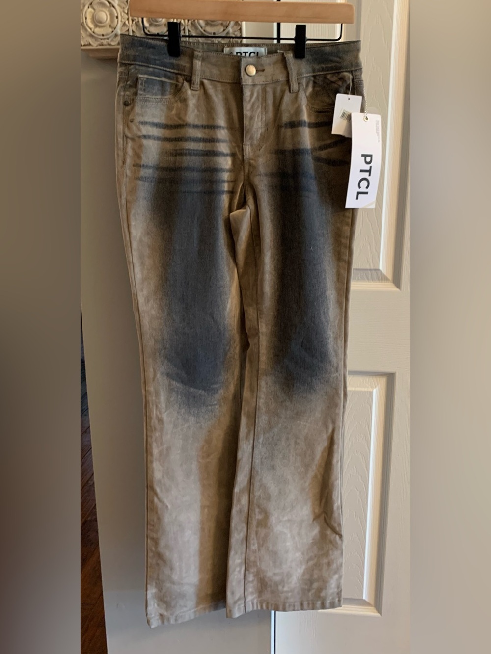 PTCL Women's Boot Cut Flare Pants in Distressed Taupe NWT - 27